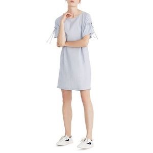 Madewell Stripe Lace up Shirtdress